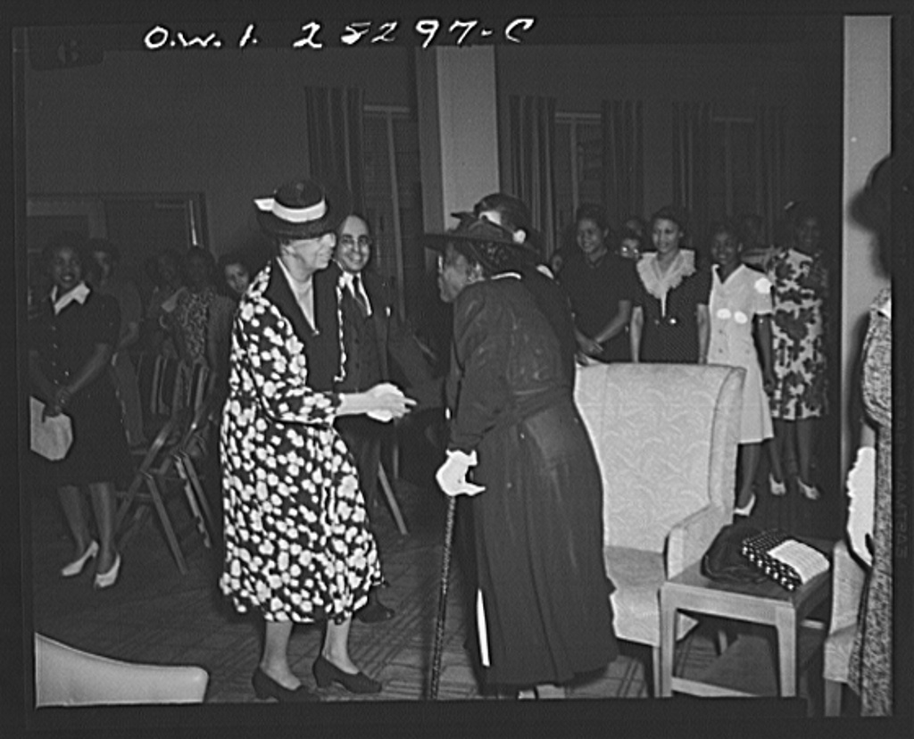  Eleanor Roosevelt visiting Lucy D. Slowe Hall, women's dormitory for Negro war workers